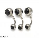 PIERCING KOLCZYK DO PĘPKA Z KRYSZTAŁKAMI